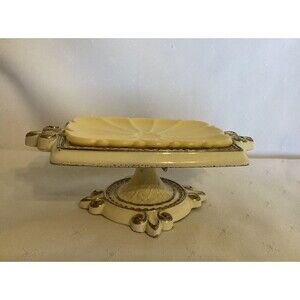 Vintage Amerock Bonaventure Collection Soap Dish Free Standing White Art Deco